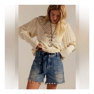 Free People Moxie Denim Shorts in Timeless Blue size 31